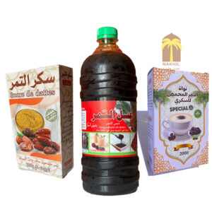 عسل دبس التمر الطبيعي 1 لتر + قهوة التمر+ سكر التمر باقة